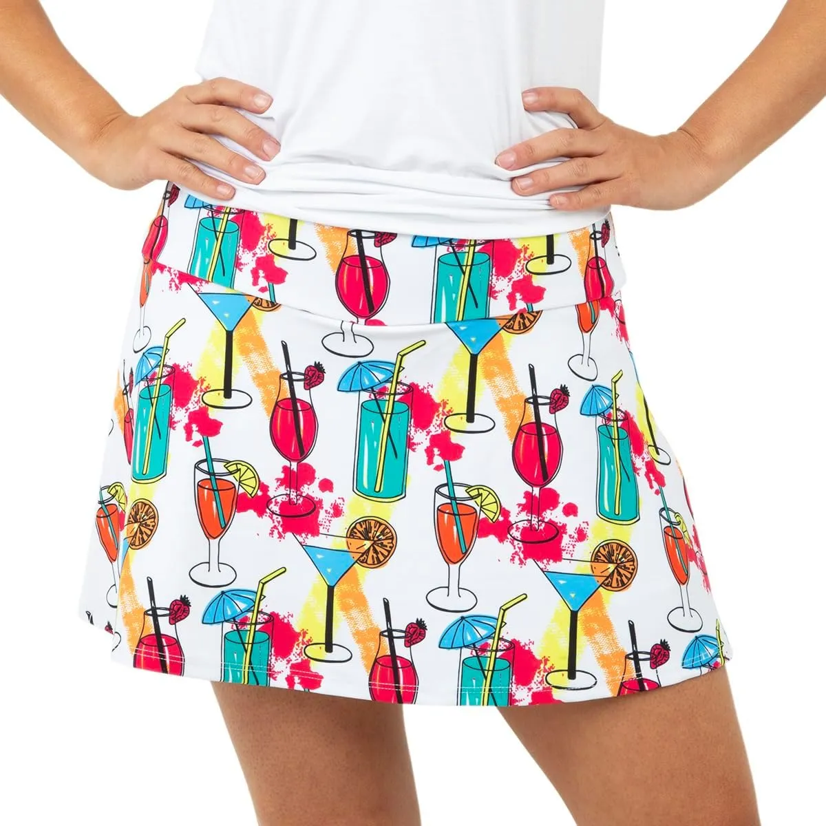 | Cocktails on The Court Tennis Skirt | Pickleball Skirt/Skort with White Shorts
