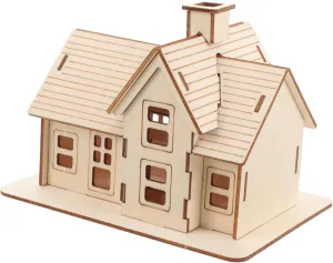 1 Set DIY Wooden House Model Puzzle for Adults Creative Puzzle Kit for Home Decor for Birthdays and Christmas Fun Assembly Craft Project for Friends and Family