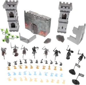 1 Set Medieval Knight Model Miniature Soldier Figures Exquisite Detail Weather Resistant for Indoor Outdoor Decoration Castle Scene Collection