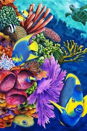 1000 Pieces Jigsaw Puzzle for Adults, Coral Fish Sea Turtle Wooden Jigsaw Puzzle, Exercise Memory Relieve Stress Game Jigsaw Puzzle Family Activities Decompression Gifts
