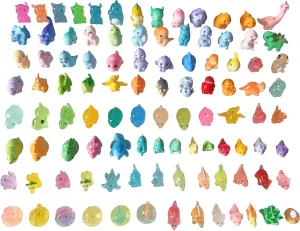100pcs Miniature Dinosaur Resin Animals Figures for Vase Filler Fairy Garden Toy Dino Party Decorations