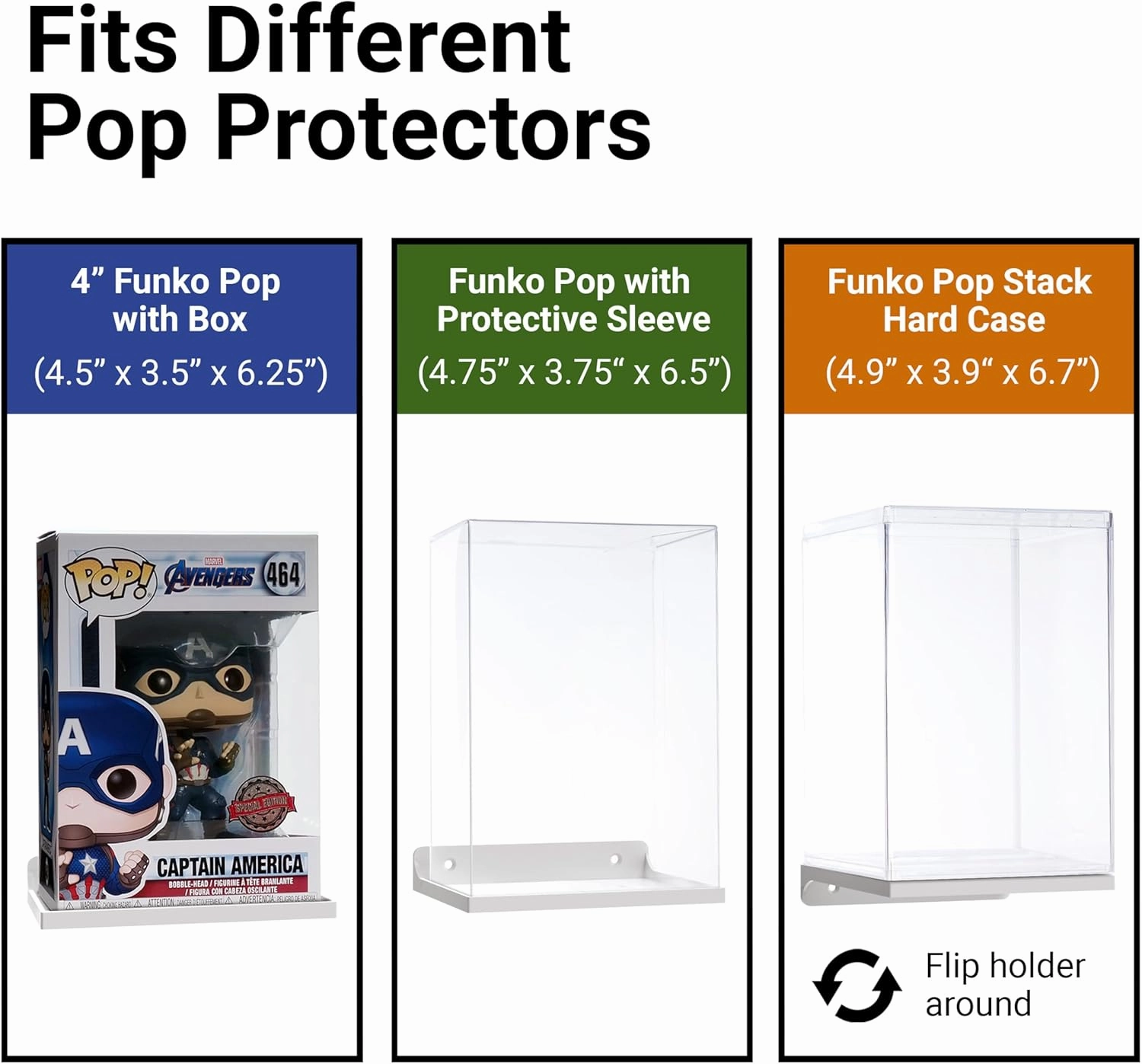 10-Pack Funko Pop Shelves Wall Display Shelf for Collectibles, Funko Pop Display Stand Holder, Vinyl Toys Action Figure Display Case Funko Pop Stand Wall Mount Storage Organizer White