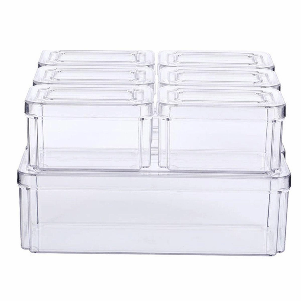 10PCS Clear PET Refrigerator Storage Box Food Grade Fruit Freezer Organizer Set