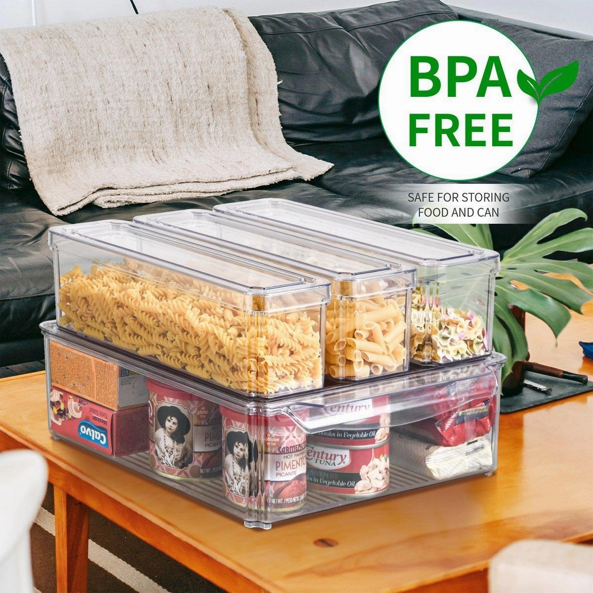 10PCS Clear PET Refrigerator Storage Box Food Grade Fruit Freezer Organizer Set