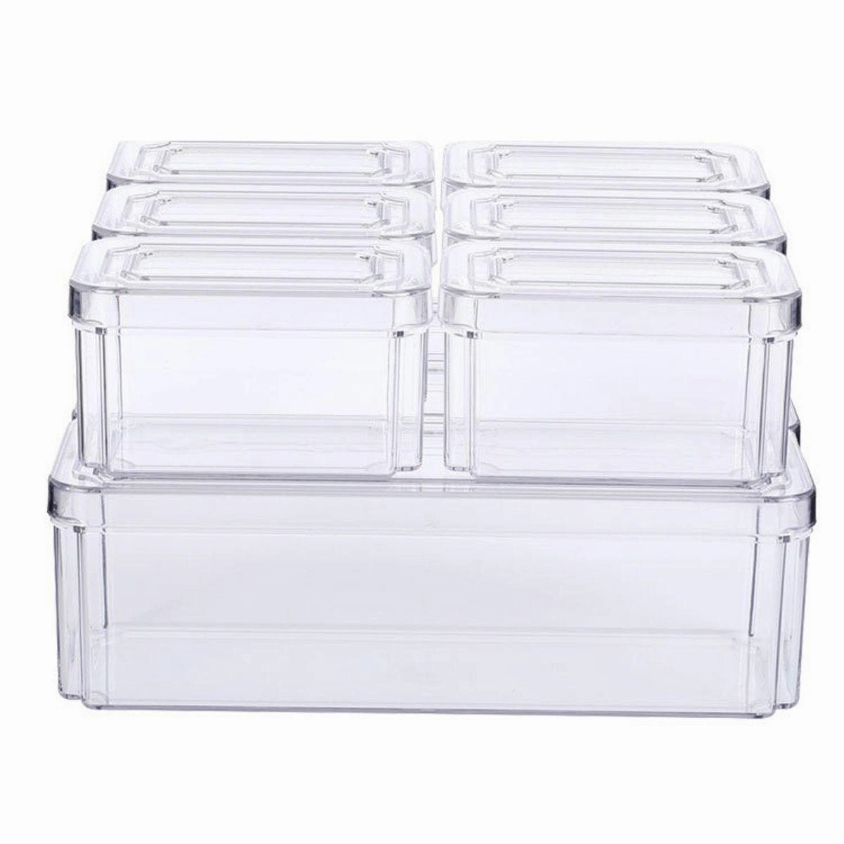 10PCS Clear PET Refrigerator Storage Box Food Grade Fruit Freezer Organizer Set