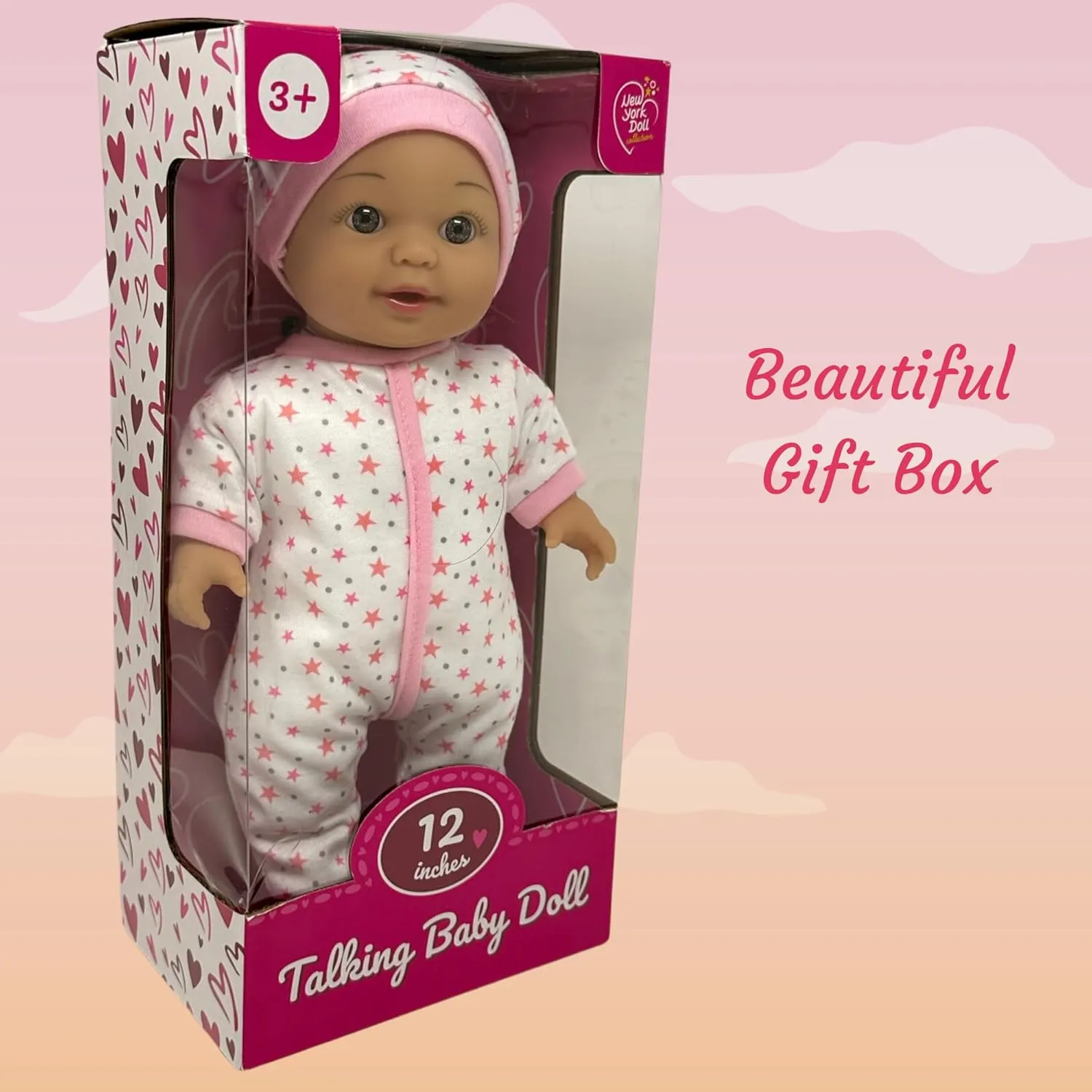 12 Inch Talking Baby Dolls for 3 Year Old Girls - Soft Body Interactive Baby Doll for Kids That Can Talk, Cry, Sing and Laugh - Makes 24 Cute Sounds