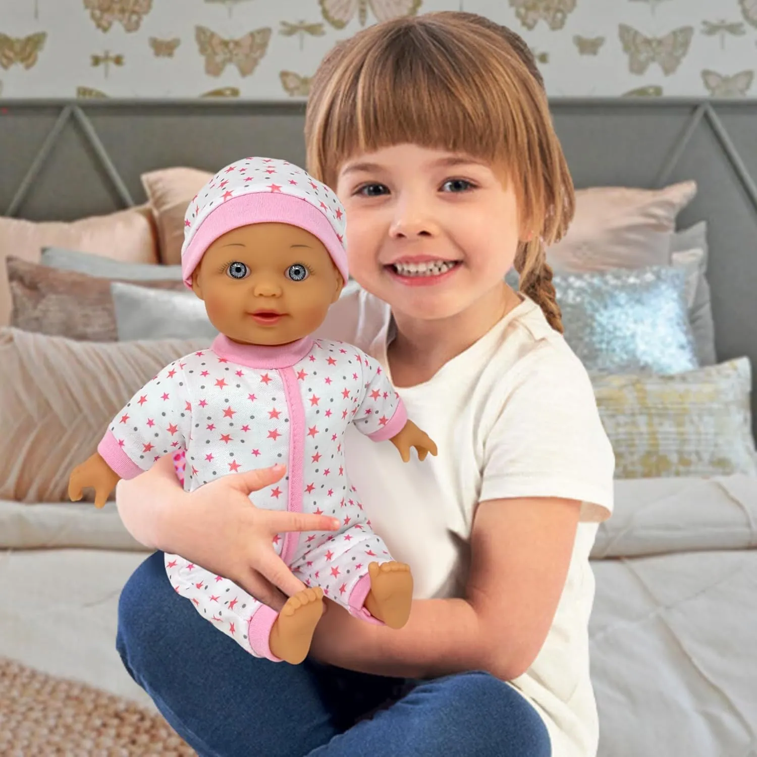 12 Inch Talking Baby Dolls for 3 Year Old Girls - Soft Body Interactive Baby Doll for Kids That Can Talk, Cry, Sing and Laugh - Makes 24 Cute Sounds