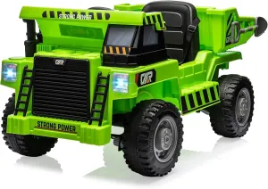 12V Electric Ride-On Construction Truck - 4-Wheeler Toy Car with Remote Control, Dump Bed, Shovel & Music Player | Interactive Construction Vehicle Gift