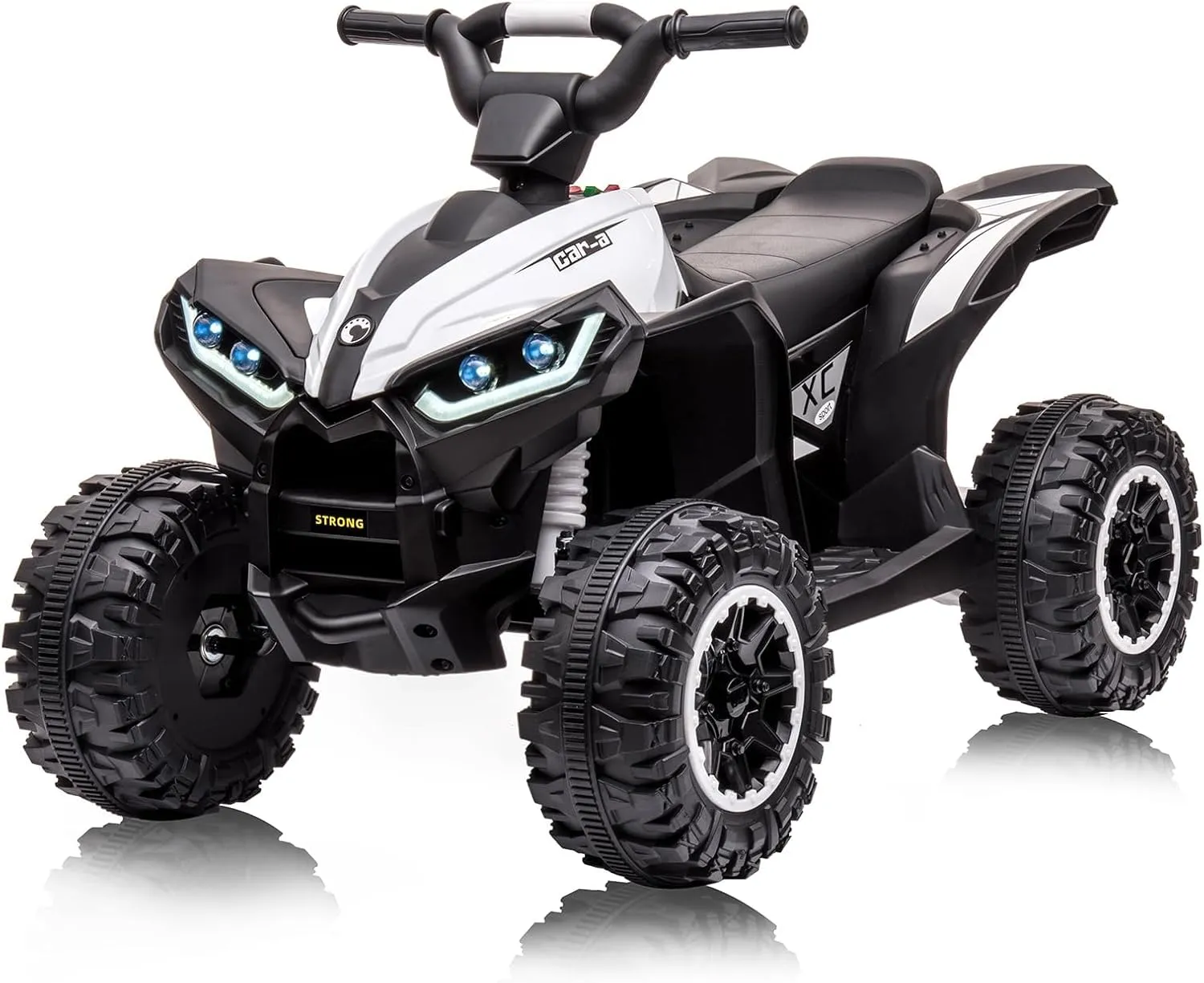 12V Kids Ride-On Electric ATV, 4 Wheel Dual Drive Kids Ride On Car with Parent Remote, High Low Speeds, Music, Battery Powered Ride On Toys for Boys and Girls, White