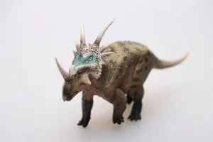 1:35 Scale Styracosaurus Model Ceratopsidae Dinosaur Figure Animal Scene Collector Home Decor Gift (Blue)