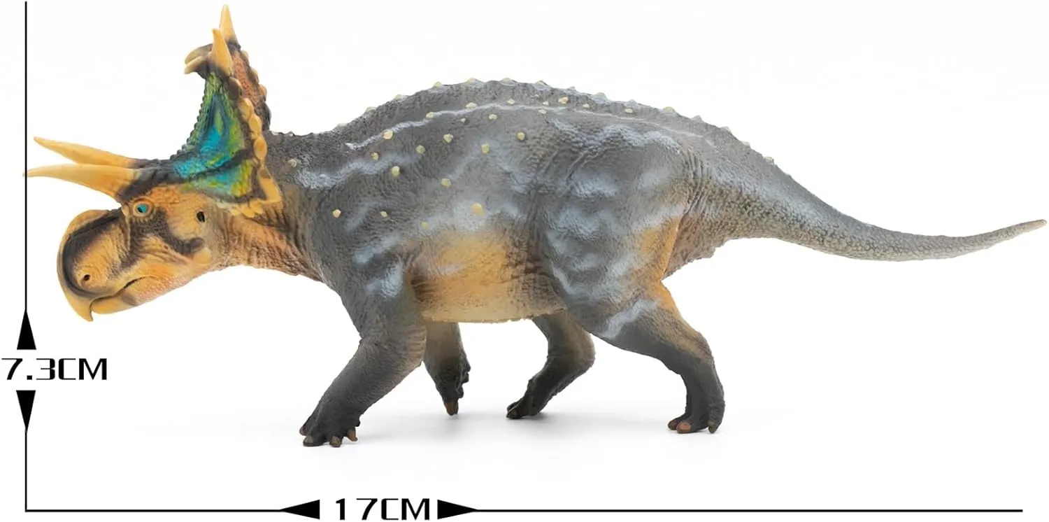 1:35 Scale Xenoceratops Model Dinosaur Figure Animal Scene Collector Home Decor Gift (Blue with Box)