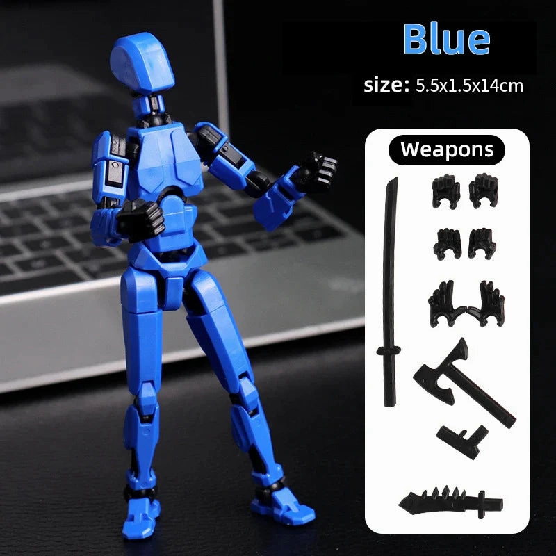13-Piece 3D Printed Shapeshift Robot Figures – Multi-Jointed Movable Action Mannequin Toy Set