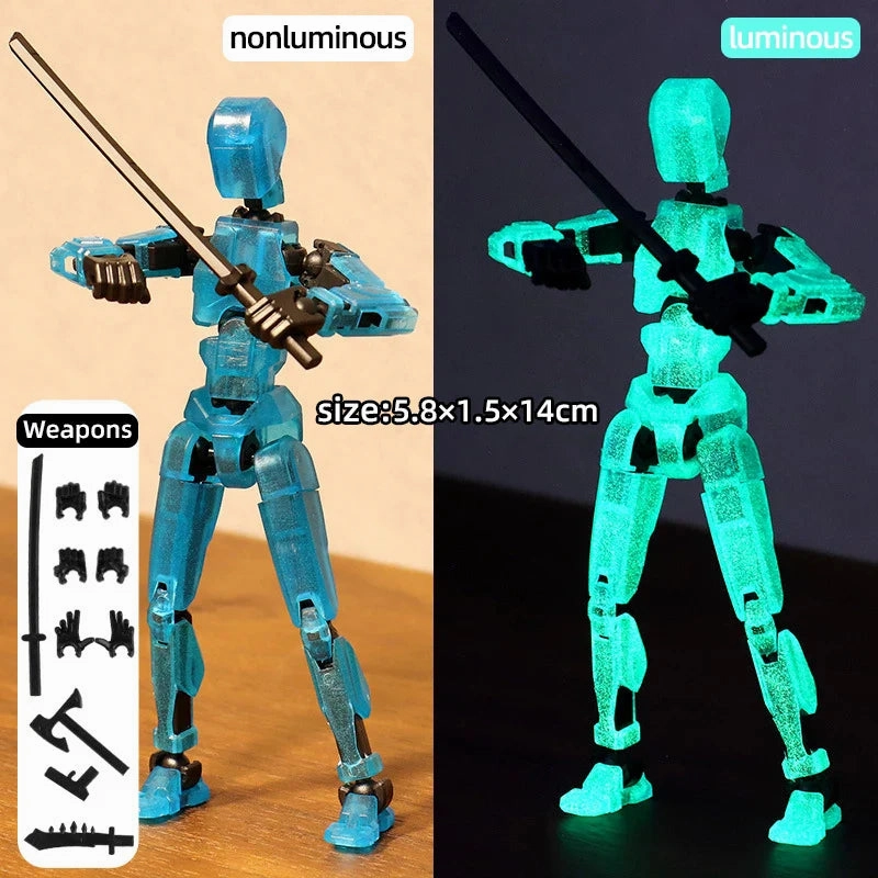 13-Piece 3D Printed Shapeshift Robot Figures – Multi-Jointed Movable Action Mannequin Toy Set