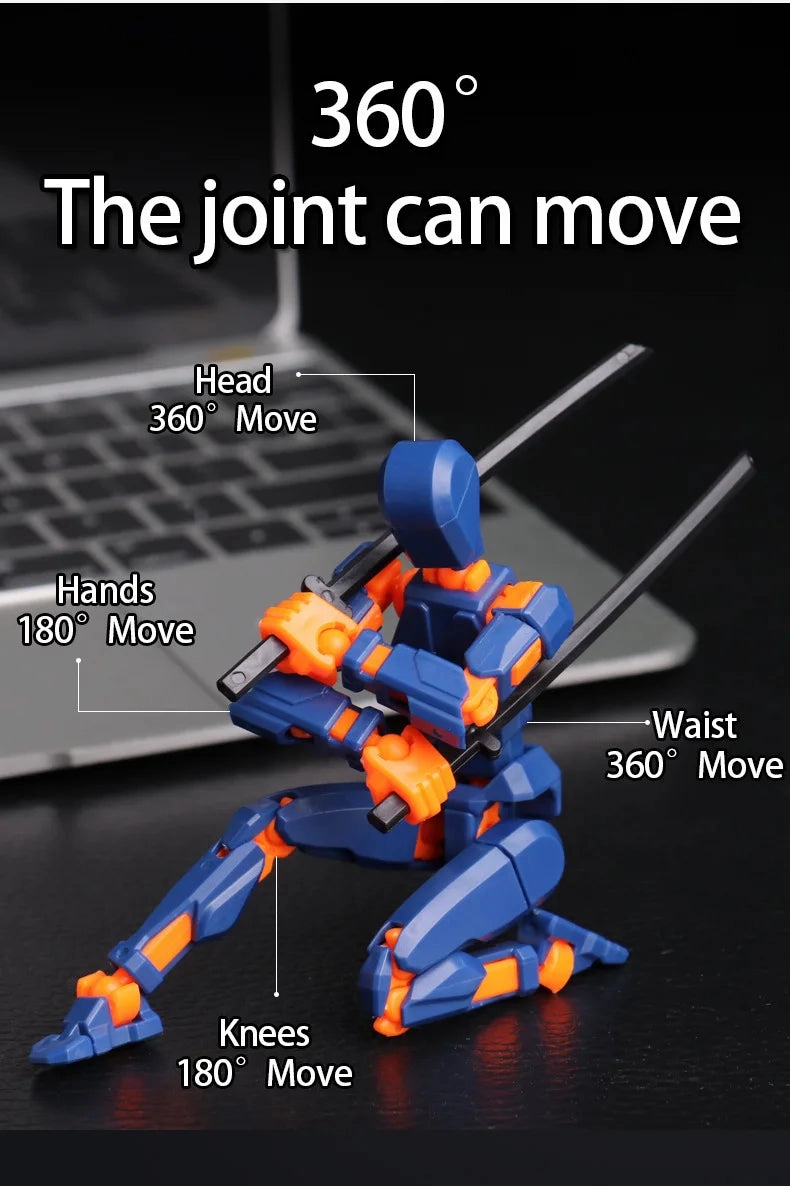 13-Piece 3D Printed Shapeshift Robot Figures – Multi-Jointed Movable Action Mannequin Toy Set