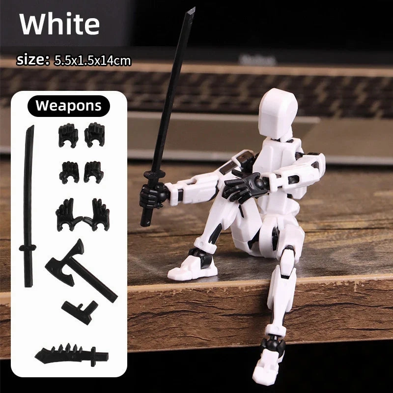 13-Piece 3D Printed Shapeshift Robot Figures – Multi-Jointed Movable Action Mannequin Toy Set