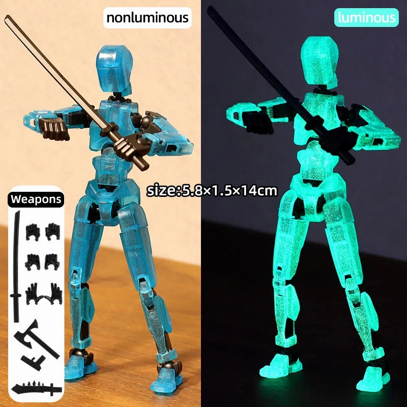 13-Piece 3D Printed Shapeshift Robot Figures – Multi-Jointed Movable Action Mannequin Toy Set