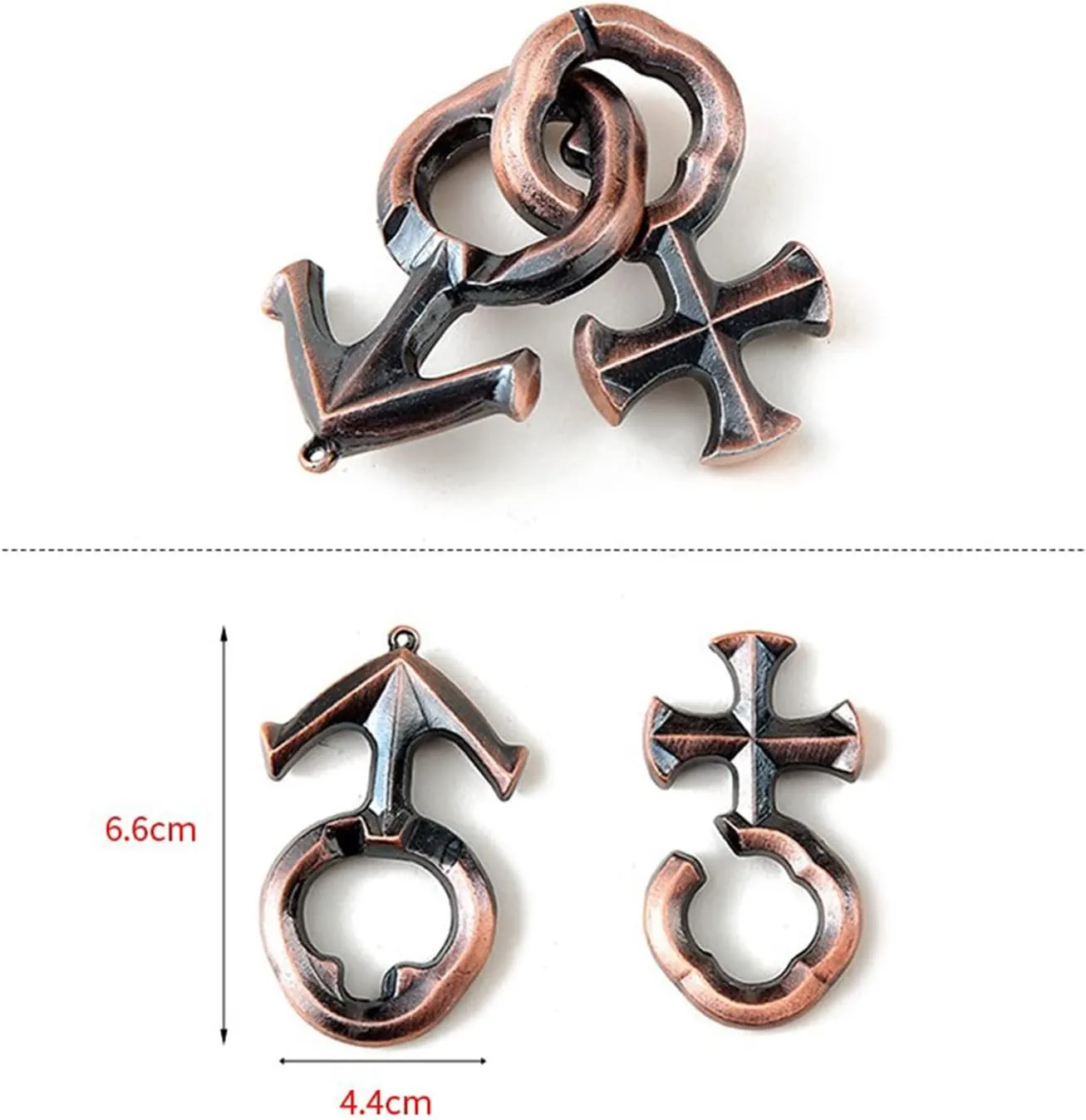 15 Pcs Brain Teaser Puzzle,Metal Puzzle, Unlock Interlock IQ Test Game, Magic Trick Toy Gift for Kids and Adults