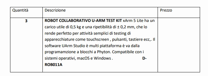 1° Progetto: Laboratorio Robotica