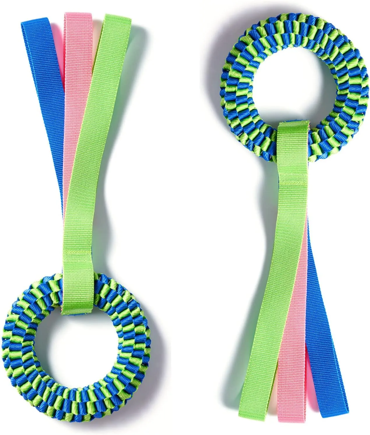 2 Pack Aggressive Chewer Dog Toys - Tug of War & Teeth Cleaning - Medium & Large Dogs