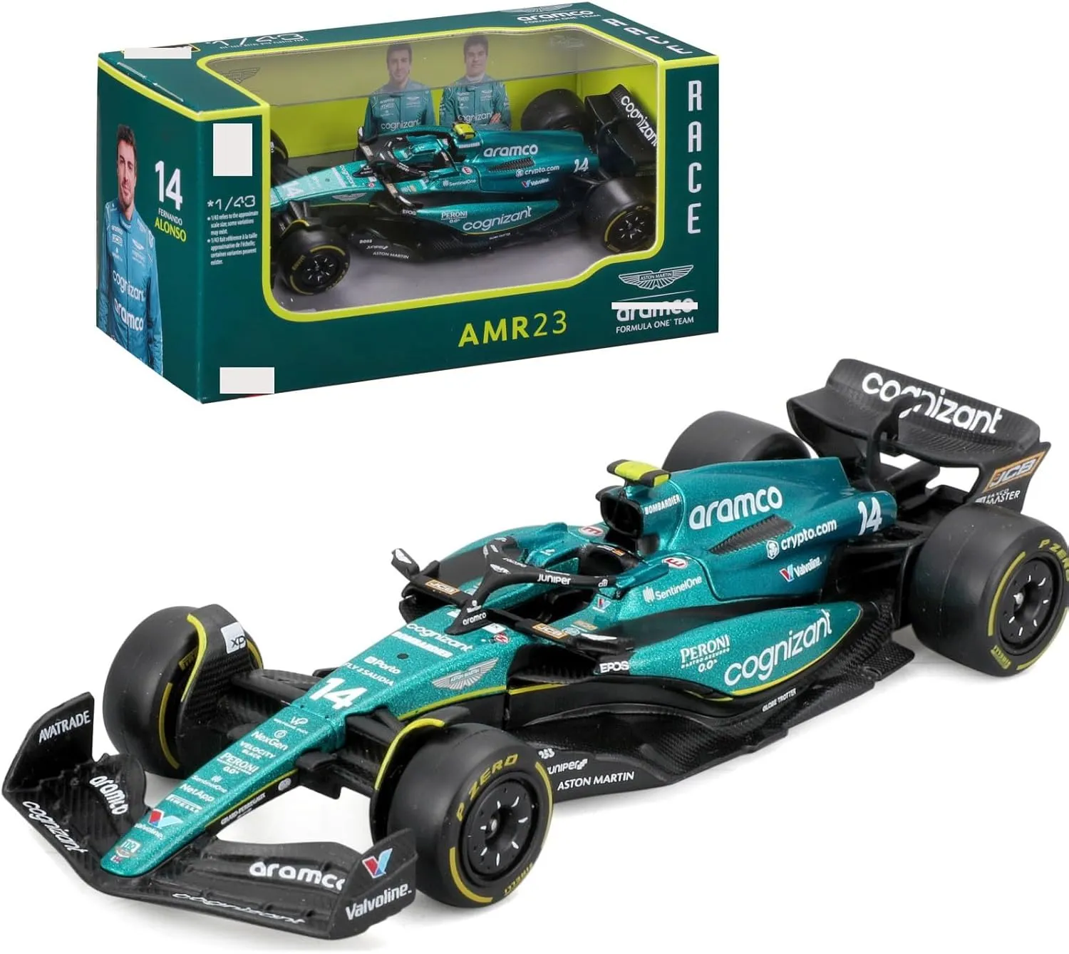 2023 1:43 AMR23#14 Alonso F1 Alloy Car Model Formula Racing for Die Cast Aston Martin #14 Static Adult Collection