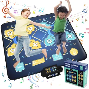 2025 Dance Mat for Kids - Electronic Dance Game Toy Gift for Kids Girls Boys,Adjustable Volume,8 Challenge Levels - Dance Pad with LED Lights & Built-in Music for Ages 3-12 Years Old (35.4"x40.2")
