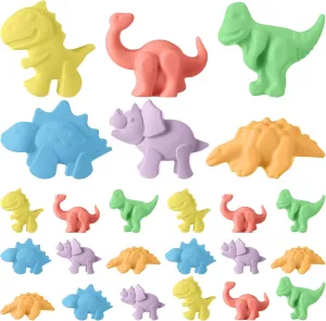 24 Pcs Dinosaur Shaped Sidewalk Chalk Funny Washable Colored Sidewalk Chalk Drawing Writing for Outdoor Home School Art Play Chalkboard Blackboard and Playground