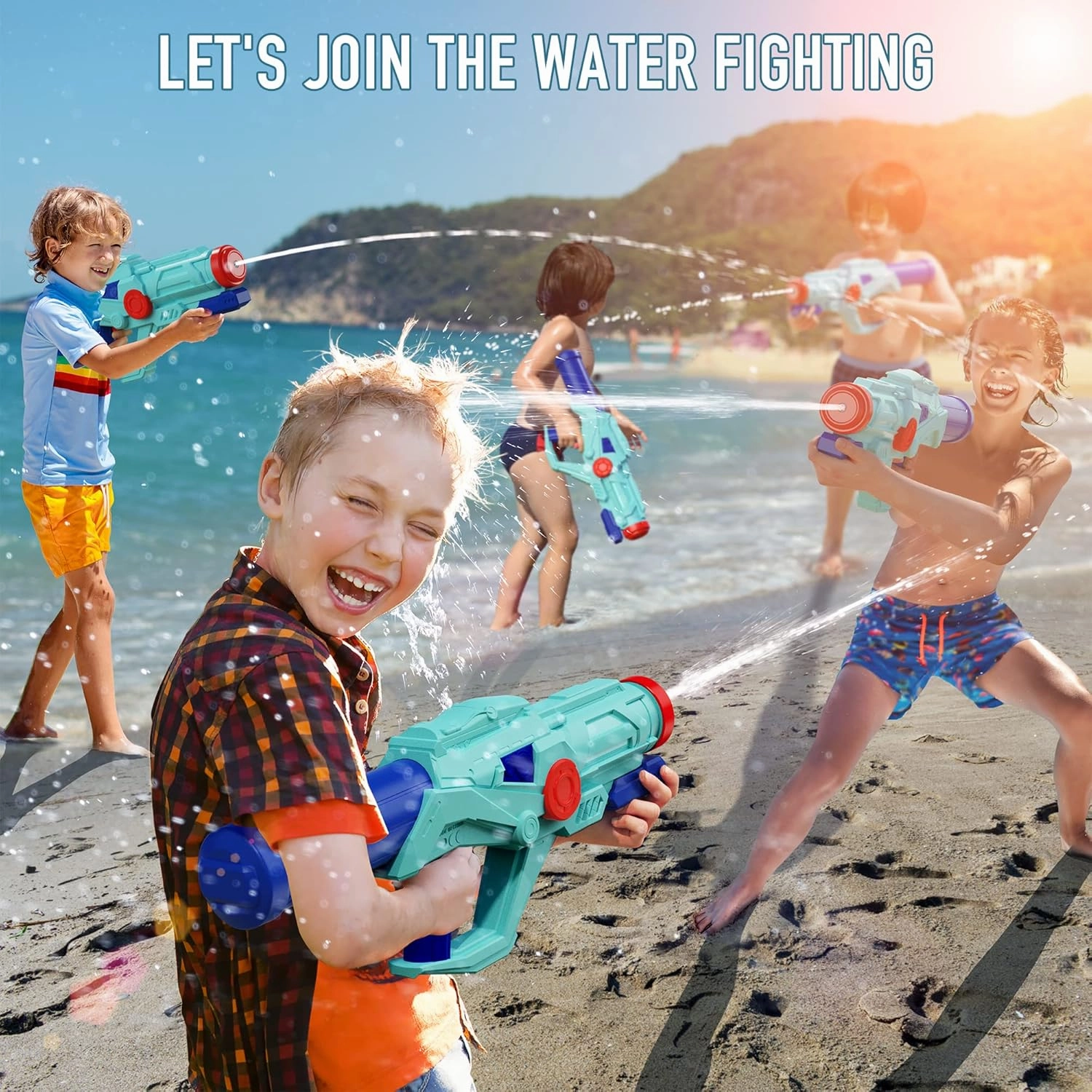 2 PCS Water Guns for Kids, Super Squirt Gun Water Soaker Blaster - Big Size - 32ft Long Shooting Range - High Capacity - Quick Refill - Summer Water Toys Gun for Boys Girls and Adults Outdoor