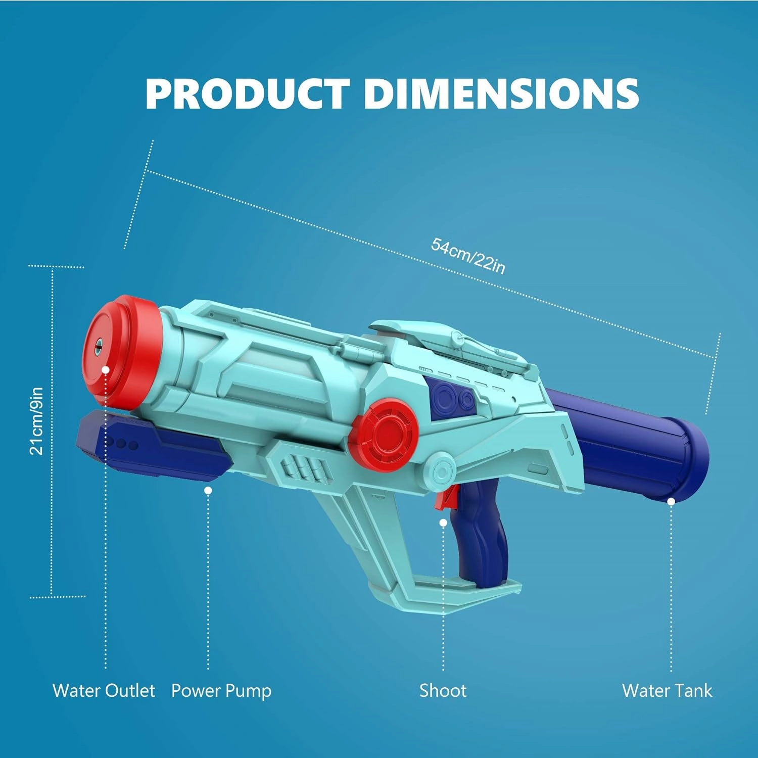 2 PCS Water Guns for Kids, Super Squirt Gun Water Soaker Blaster - Big Size - 32ft Long Shooting Range - High Capacity - Quick Refill - Summer Water Toys Gun for Boys Girls and Adults Outdoor