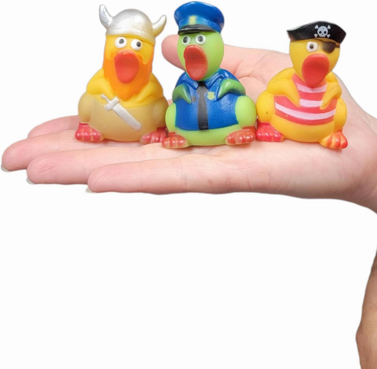 2" Rubber Screaming Chicken Assortment (50 Pack) Non Squeaky. Dressed in All Different Occupation: Ninja, Rock Star, Princess, Knight, Pirate, Astronaut, and More! (50 Pack)