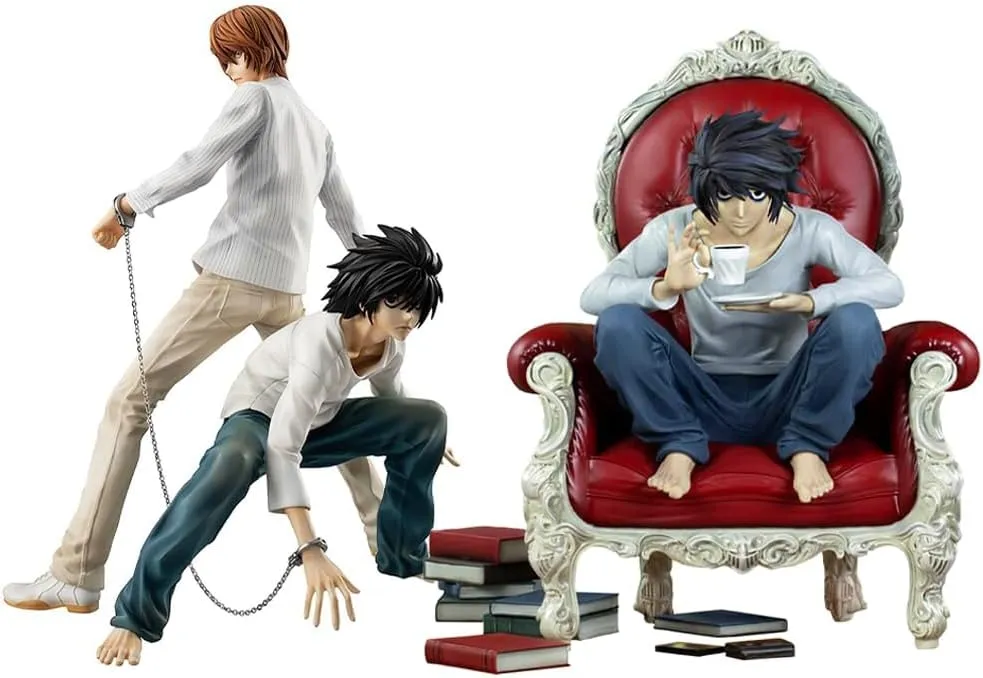 2PCS Light Yagami/L Figure Anime PVC Character Model Collection Sculpture Desk Decoration Gifts