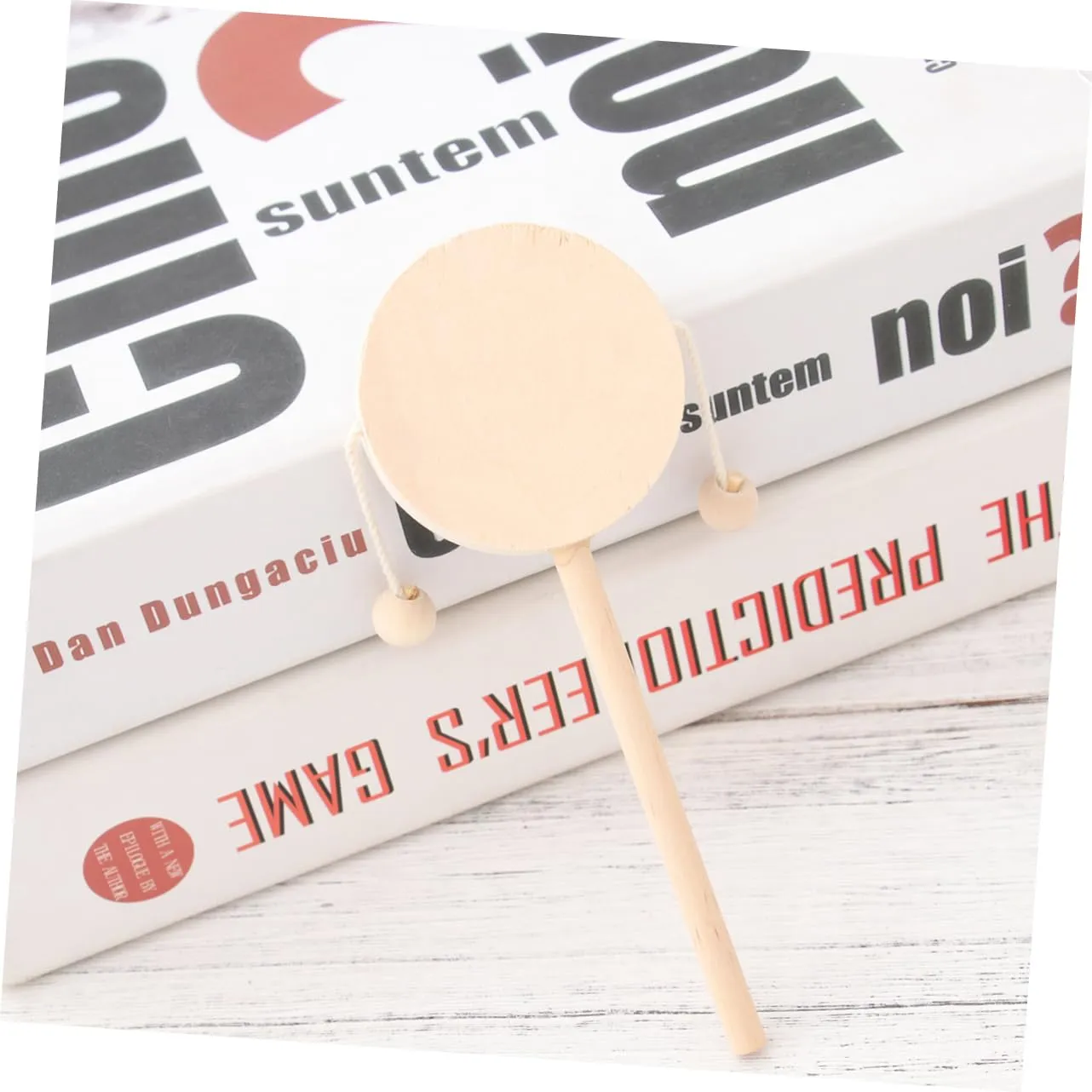 2sets Wooden Rattle Drum Shaking Drum for Toddlers Kids DIY Baby Toy Set 7pcs*2 Random Style