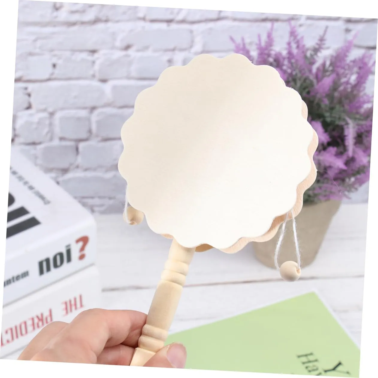 2sets Wooden Rattle Drum Shaking Drum for Toddlers Kids DIY Baby Toy Set 7pcs*2 Random Style
