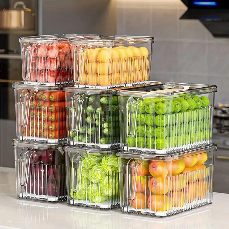 3.7L Fridge Organizer Storage Box for Kitchen Organization Pantry Food Storage