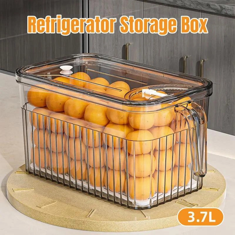 3.7L Fridge Organizer Storage Box for Kitchen Organization Pantry Food Storage