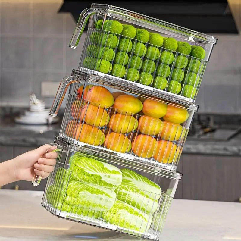 3.7L Fridge Organizer Storage Box for Kitchen Organization Pantry Food Storage