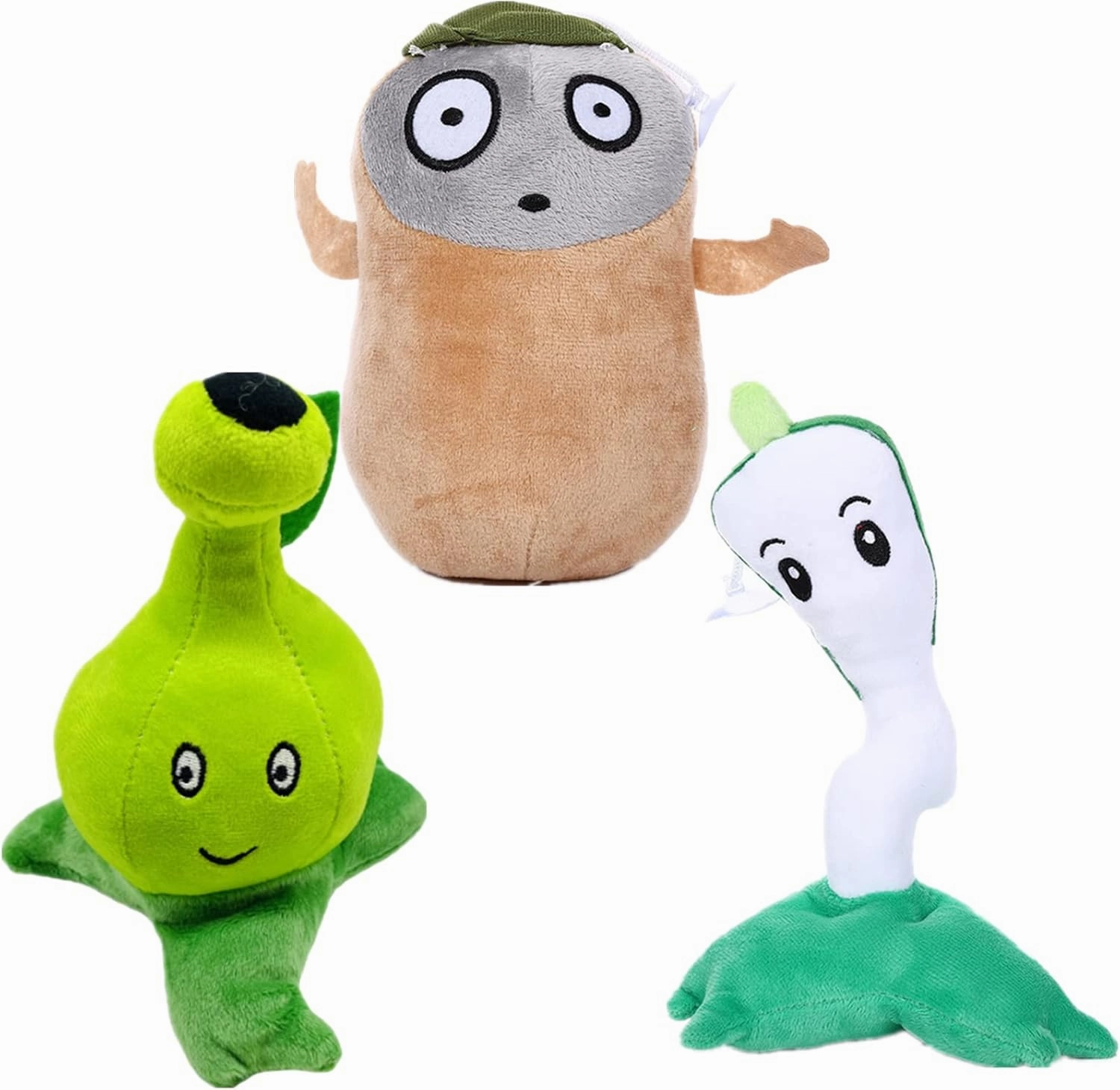 3 PCS PVZ Plant and Zombies Plush Plants Sets 1 2 Stuffed Soft Toys Imitator, Lightning Reed, Bubble Leaf Pot, PVZ Figure Doll,Great Gifts for Boys and Girls