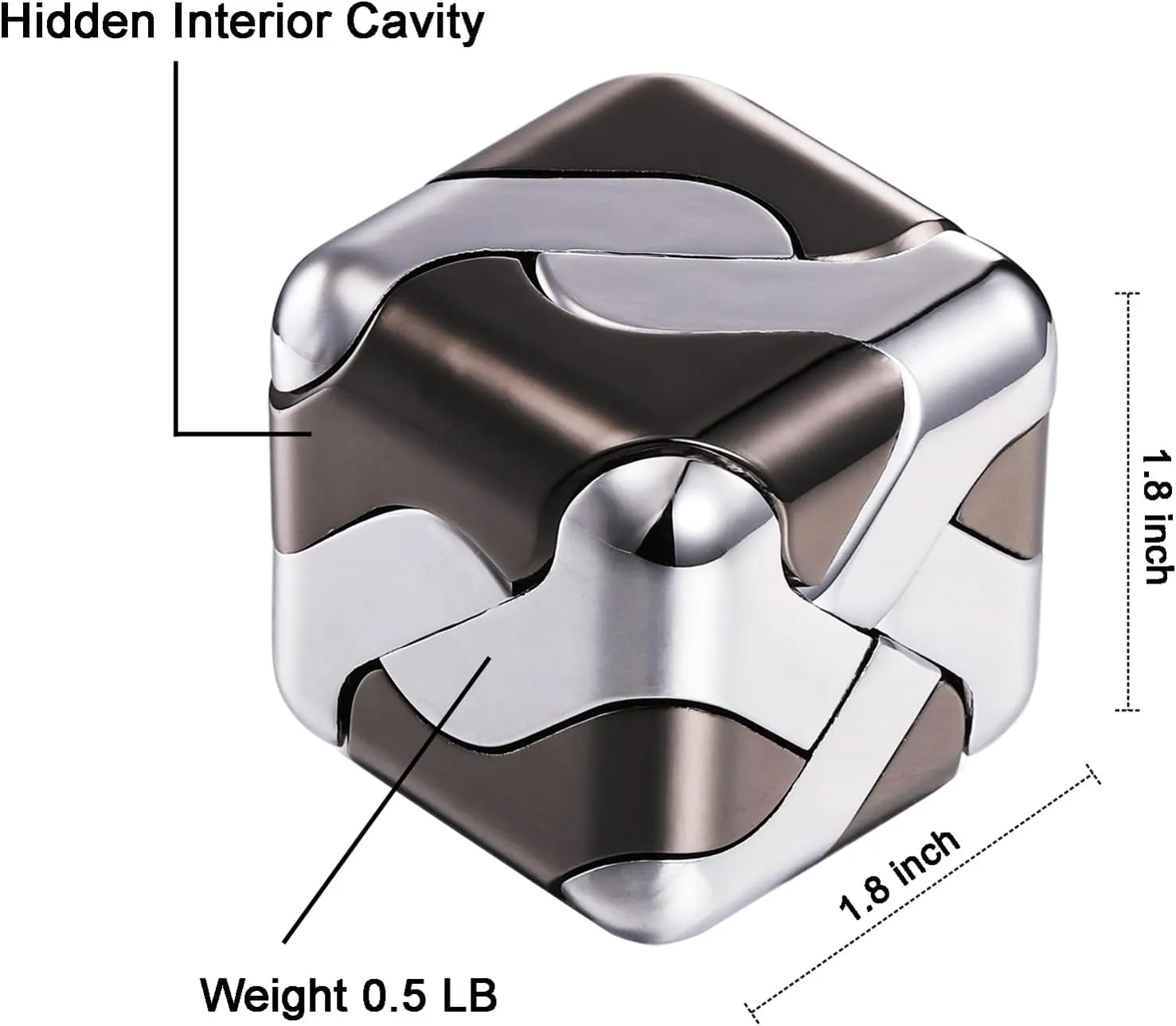 3D Cube Metal Brain Teaser Puzzles Toys