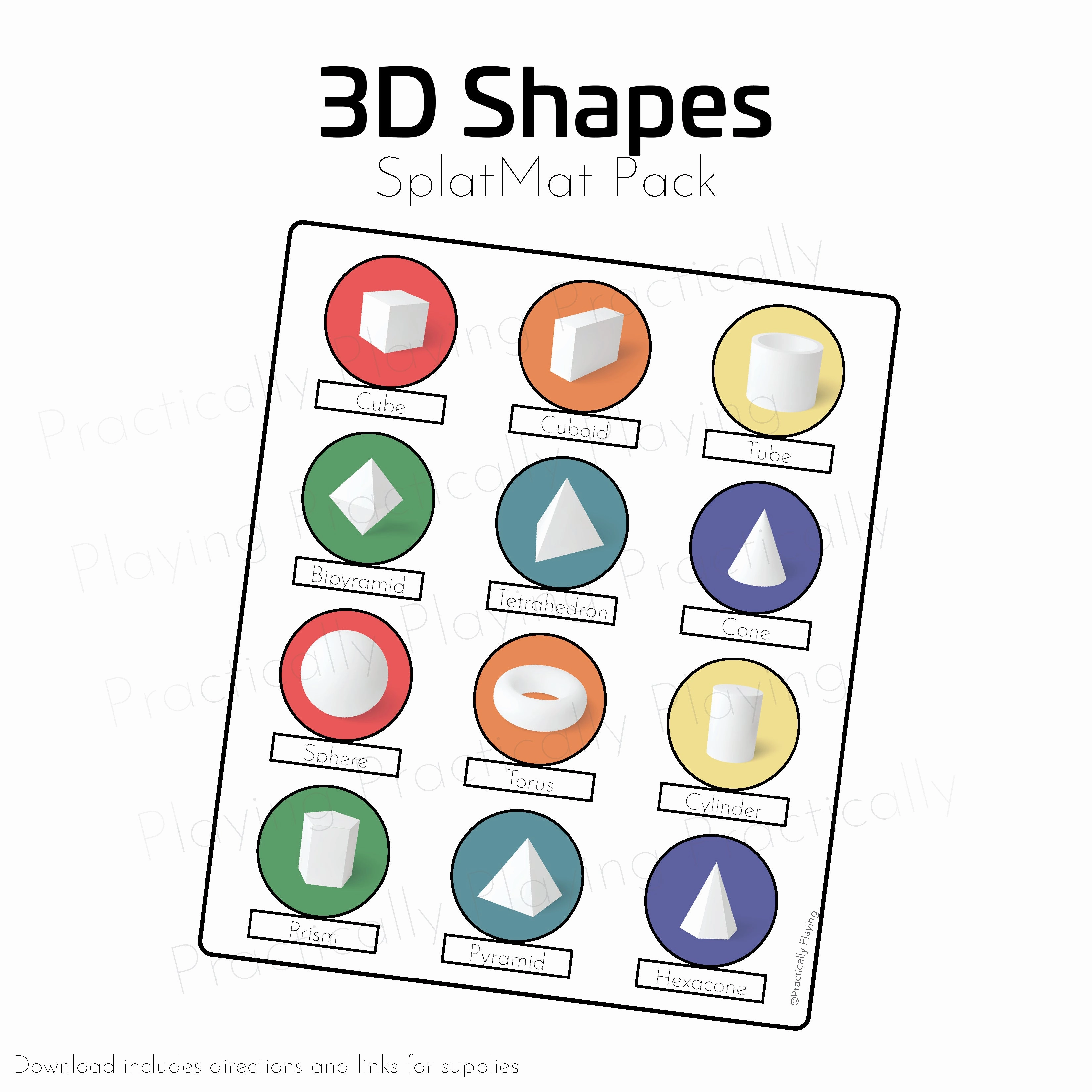3D Shapes Game Essentials Game Essentials Pack: Printable Insert, Game and Loose Parts Pack