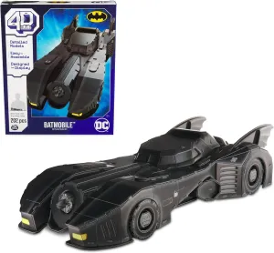 4D Build, DC Batman Retro Batmobile 3D Model Kit with Stand, Batman Collectibles & Desk Décor, Adult Puzzle, Building Toys, 3D Puzzles for Adults & Teens, 202 Pieces, for Ages 12 & Up