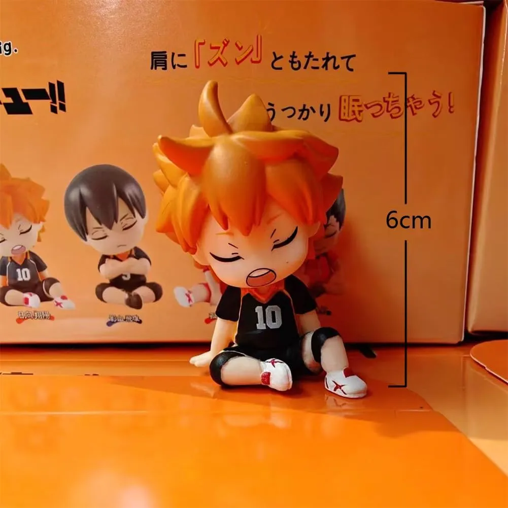 4pcs Anime Figures Shoyo/Tobio Kageyama/Kozume Kenma/Kuroo Tetsurou Figurine Cartoon Mini Model Statue Car Home Desktop Decoration 2.36 Inch