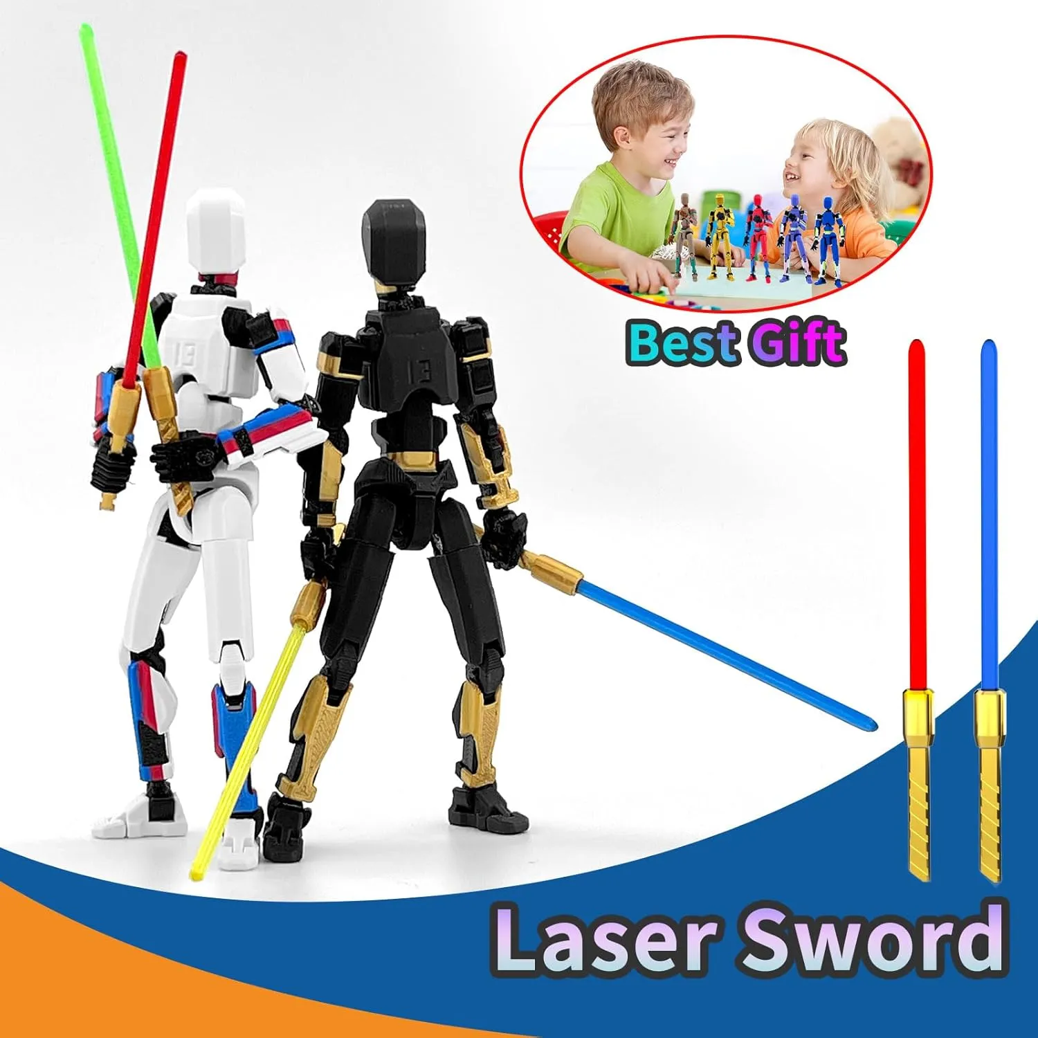 5-Pack T13 Action Figure Already Assembled, Multi-Colored Titan 13 Action Figure Set with Laser Saber 3D Printed T 13 Lucky Robo Dummy Nova 13 Action Figures, Figura de acción t13