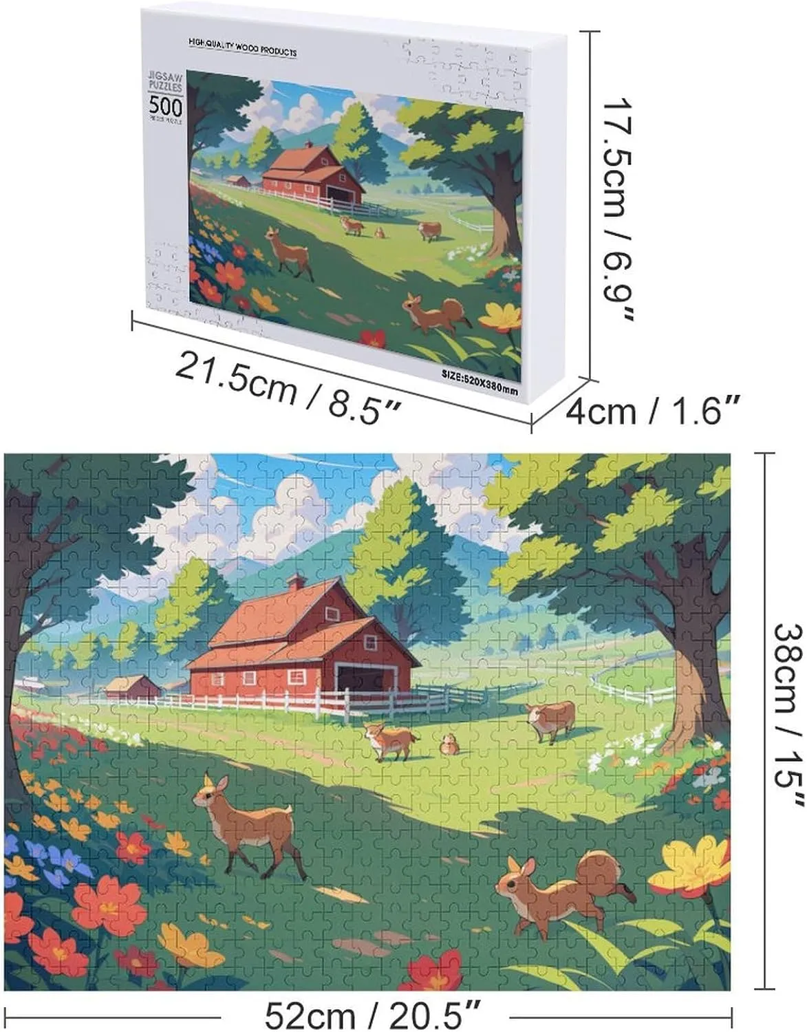 500 pcs Fish Puzzles for Adults Jigsaw Puzzles Fishing Lakeside Scenery Fish Bait Educational Game Toys Family Decoration Puzzle The Best Gift for Kids Gift for Women Men 20.5x15 Inch