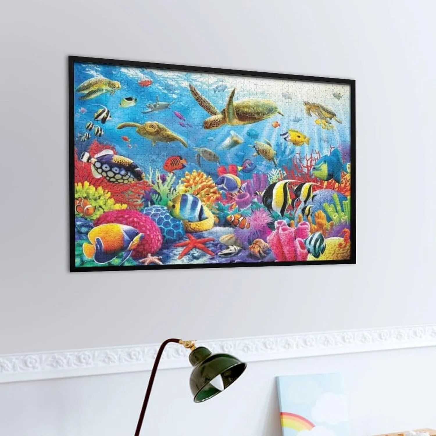 500 pcs Fish Puzzles for Adults Jigsaw Puzzles Fishing Lakeside Scenery Fish Bait Educational Game Toys Family Decoration Puzzle The Best Gift for Kids Gift for Women Men 20.5x15 Inch