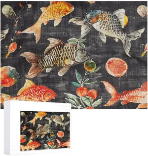 500 Pcs Jigsaw Puzzles for Adults Fish and Fruit Picture Puzzles Custom Puzzles from Photospuzzle Adult Toys, Challenge Puzzle Game DIY Family Toys Home Decor Kids Gifts, Educational Games
