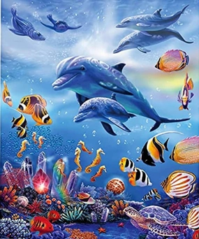 500 Piece Jigsaw Puzzle for Adults Underwater World Puzzle Dolphin, Fish Puzzle Puzzles for Kids & Teens, Fun Educational Games for Family Game Night
