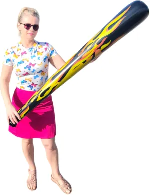 54" Jumbo Flame Inflatable Baseball Bat (Pack) Inflate Toy Perfect Party Favor Playground Fun Sport