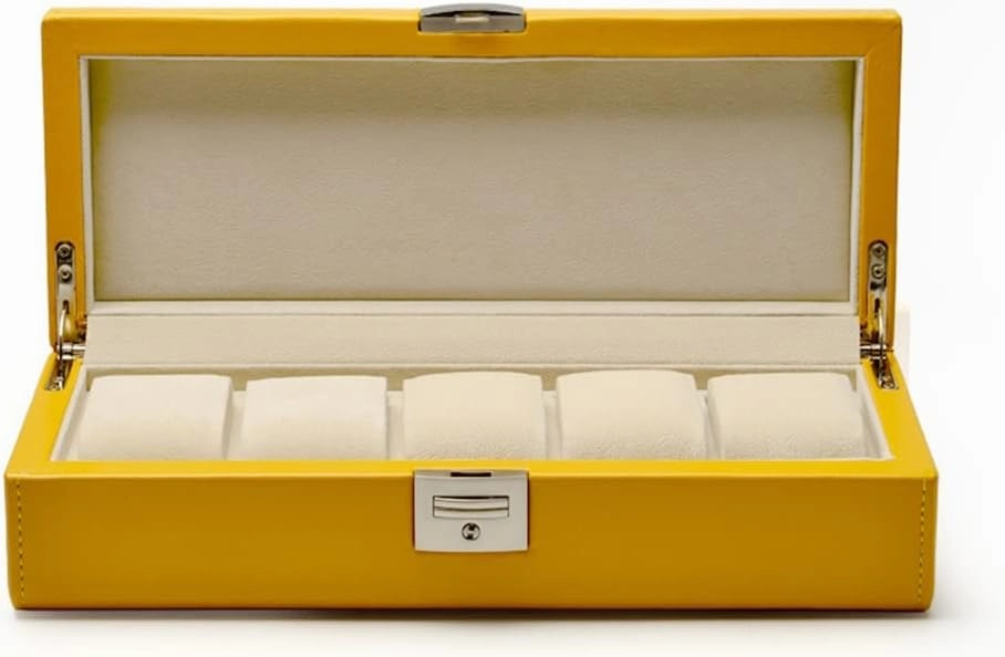 5 Grids PU Leather Watch Box Handmade Travel Jewelry Organizer Storage Case for Men and Women(white-Dinosaur Doodle4)