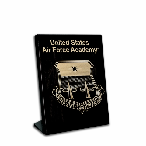 5"x7" Air Force Academy Black Piano Finish Free-Standing Award Plaque