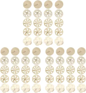 60 Pcs Unfinished Wooden Spinning Tops for Kids - DIY Paintable Gyroscopes with 5 Different Shapes, Detachable Design for Easy Coloring, Ideal for Family Gatherings and Parent-Child Games