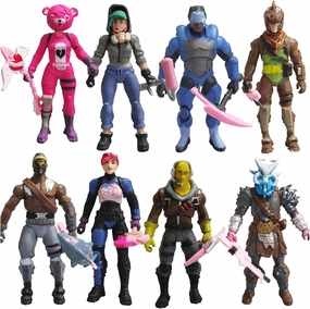 8pcs Video Game Action Figures with Weapons Toy Figure Set Cake Toppers for Children's Birthday Party Decor Fans Gifts